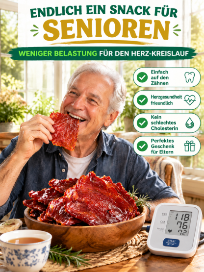 Aus 5 Pfund Rinderfilet wird 1 Pfund Knuspergenuss: EU-kontrollierte Bio-Angus-Beef-Chips in reinster Manufaktur-Qualität