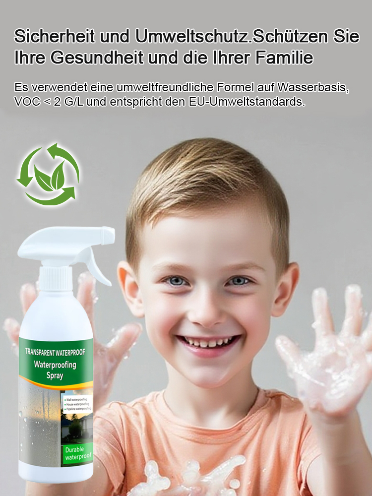 [Alle Szenarien | Sonnen- & Frostbeständig] Transparentes Wasserbasis-Spray – Stark wasserdicht