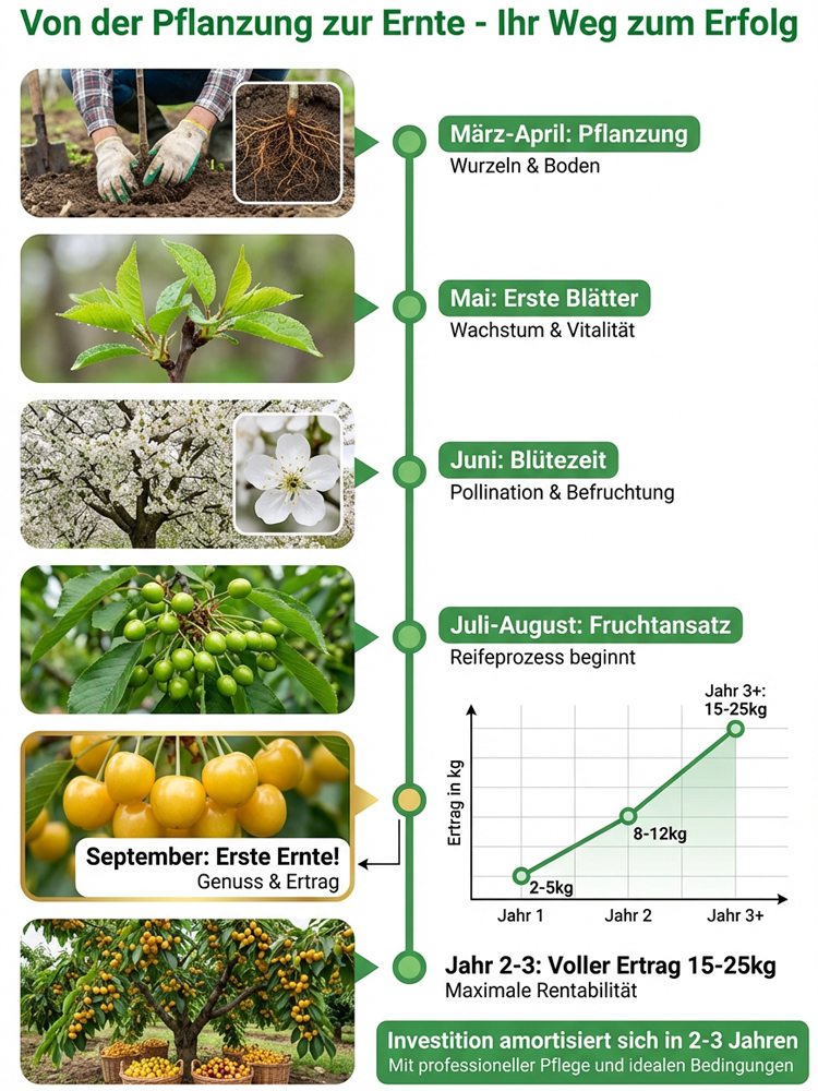 【Ergebnis des Jahres】Verbesserte Sorte, vogelfeste, frühreifende Rainier-Gelb-Kirschbaumsetzlinge