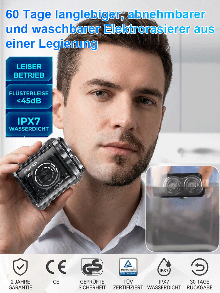 Cyber-Mecha Magnet-Rasierer: 60 Tage Akku, rückstandslos & ewig scharf! 🤖🧲🔋🪒