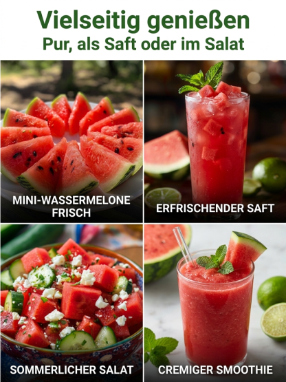 Mini-Wassermelone Samen für Balkon 🍉 Ultradünne Schale Kernlos 60 Tage Ernte Einfacher Anbau