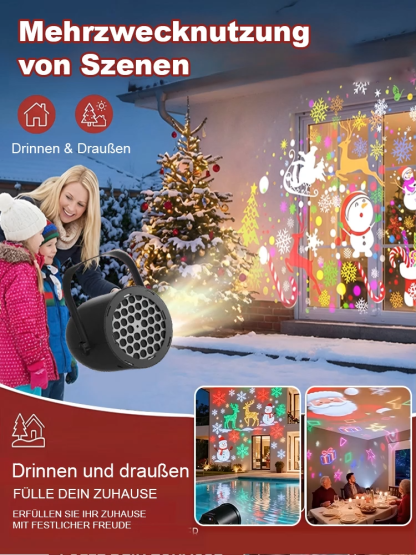🎄 Sofortiges Winterwunderland! 2K HD Weihnachtsprojektorlicht ⭐ Plug & Play + 3-Tage-Liefergarantie 🚀