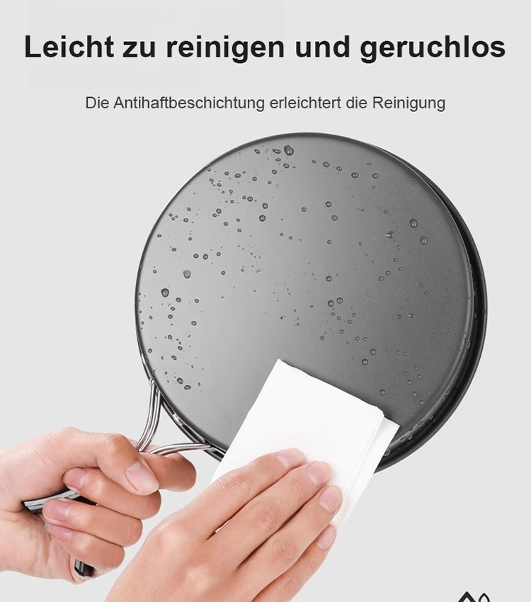 Portable Zusammenklappbares Aluminium-Kochgeschirr-Set