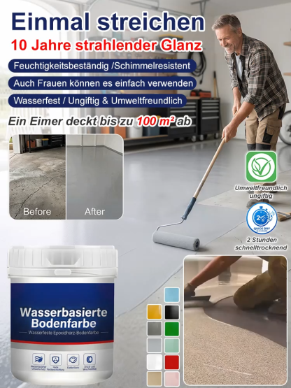 🏠 DIY Bodenfarbe: Selbstnivellierend Wasserbasiert Geruchlos Schnelltrocknend Extrem Belastbar 🛠️