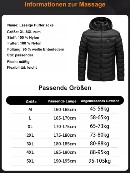 Mit einer Powerbank beheizbare Daunenjacke! ❄️ Hält Temperaturen von bis zu -50℃ stand! 🧥🔋