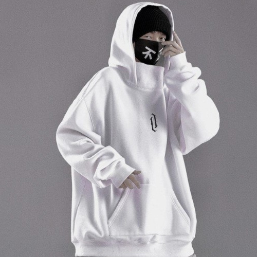Lose Samtjacke mit hohem Kragen und Kapuze für Paare im Hip-Hop-Stil