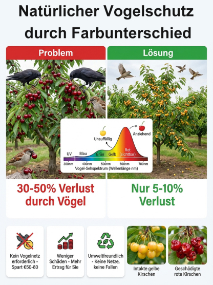 【Ergebnis des Jahres】Verbesserte Sorte, vogelfeste, frühreifende Rainier-Gelb-Kirschbaumsetzlinge