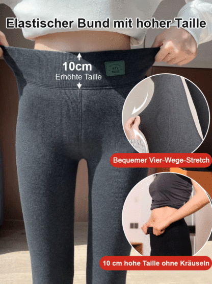 【Ganzjährige Temperaturregelung】Hohe Taille, Bauchkontrolle, kaltenresistente Lammwoll-Leggings.