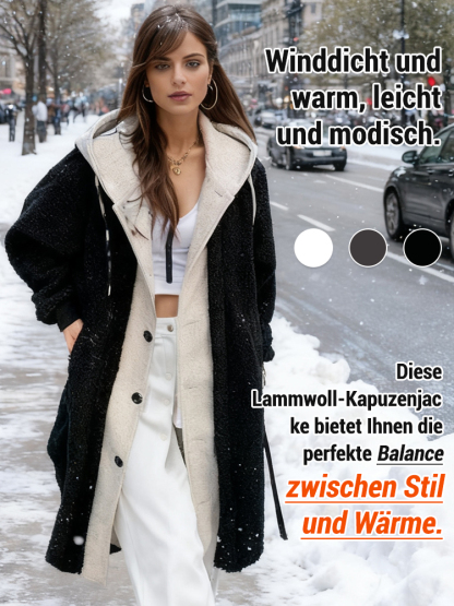 Kapuzenjacke aus Lammfellimitat - FBA