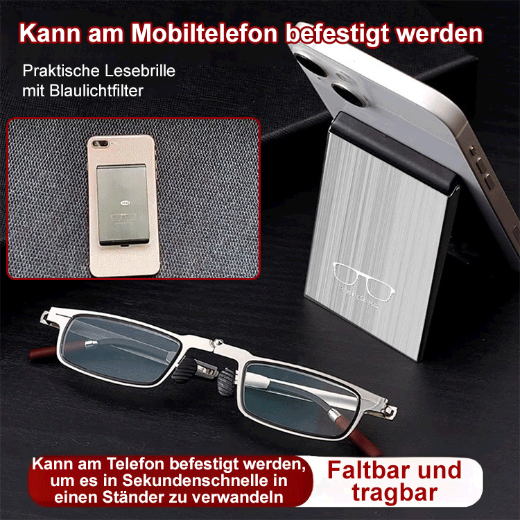 【Keine Sehtest erforderlich】🕶️ Zusammenklappbare, tragbare Brille mit Blaulichtfilter und Zoom-Funktion 📦🔍