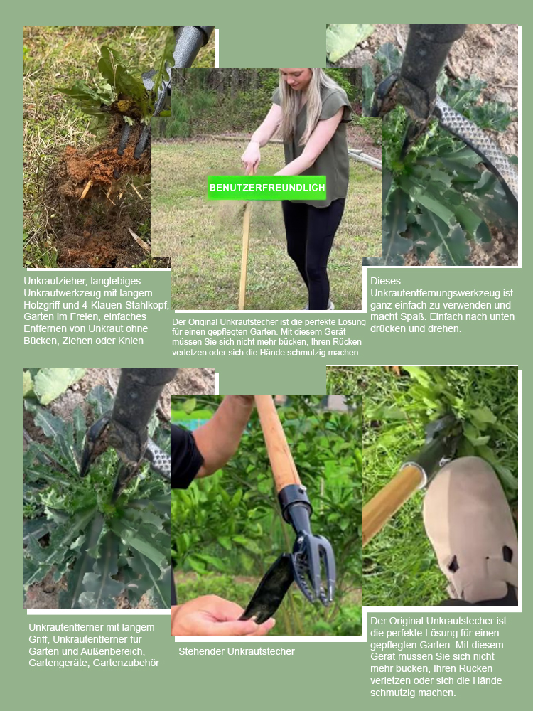 Mühelos hartnäckiges Unkraut entfernen! 🌱 Das perfekte Werkzeug, um fest verwurzeltes Unkraut herauszuziehen! 💪