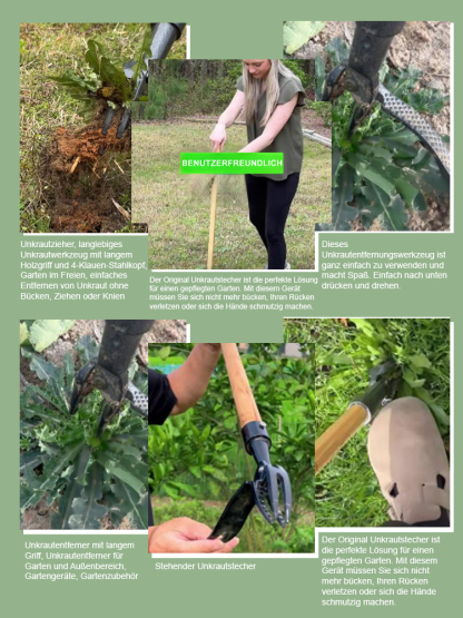 Mühelos hartnäckiges Unkraut entfernen! 🌱 Das perfekte Werkzeug, um fest verwurzeltes Unkraut herauszuziehen! 💪