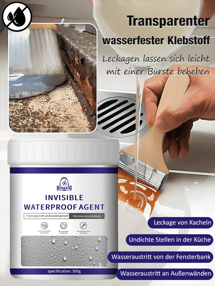 Transparenter wasserfester Klebstoff