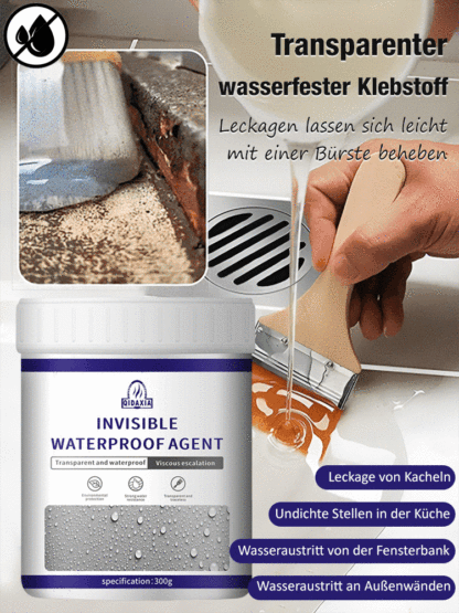 Transparenter wasserfester Klebstoff