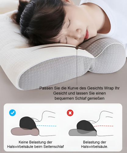 Schützen Sie Ihre Halswirbelsäule 🦴, in 1 Minute einschlafen 😴! Ergonomisches Daunenkissen