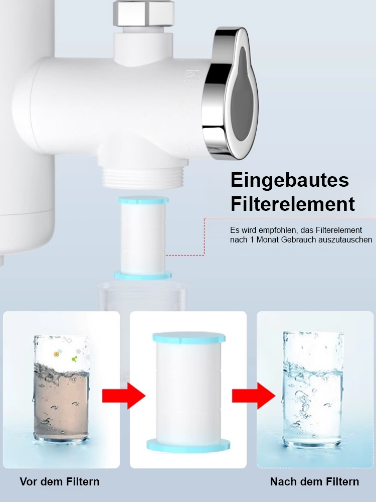 Nur 1 € monatliche Stromrechnung! Sofortheizender, installationsfreier elektrischer Wasserhahn
