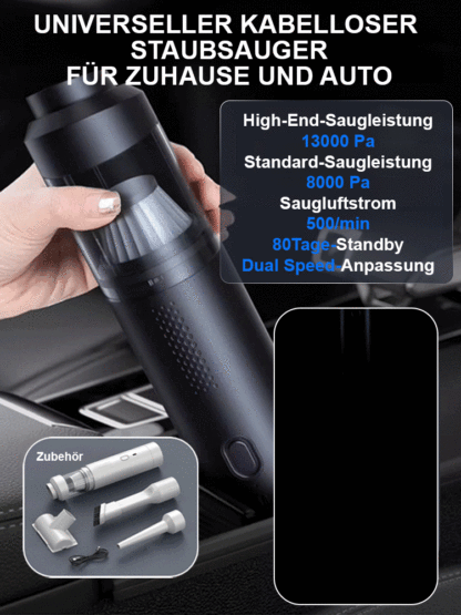 【Fanttik Modell】Kabelloser Autostaubsauger mit Ladefunktion