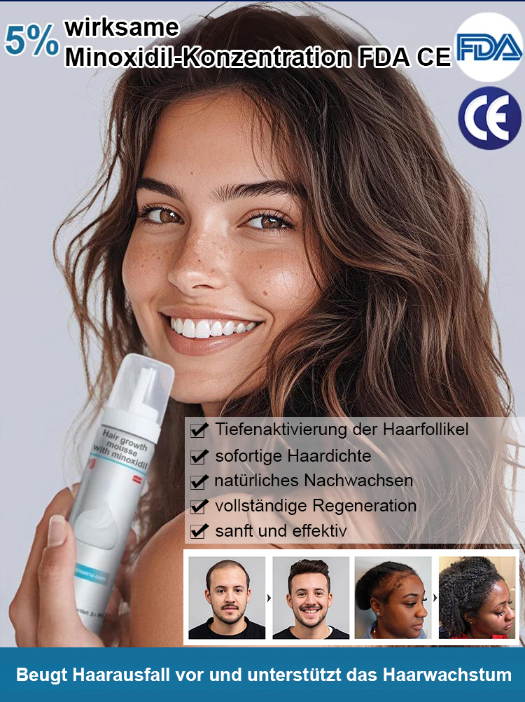 5% Minoxidil-Schaum für optimale Konzentration, sichtbare Wirkung innerhalb einer Woche 💪, das beste Mittel gegen Haarausfall im Herbst und Winter 🍂❄️