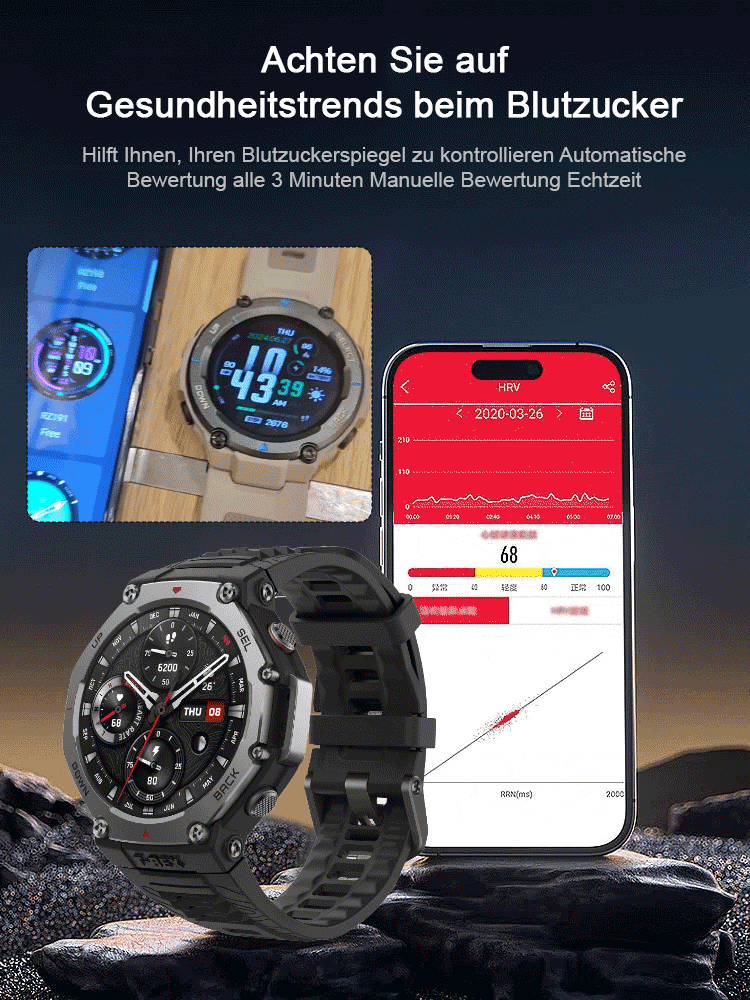 🎉 [30 Tage Akkulaufzeit] ⌚ 170 Modi Gesundheitserkennungsuhr 💪