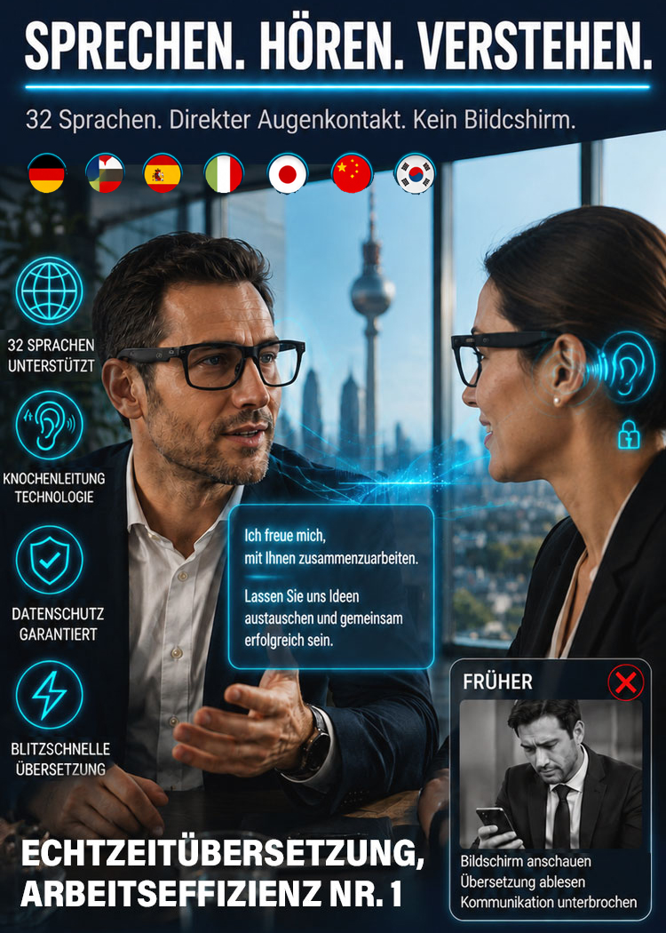 🕶️ AI Smart Glasses: Autofokus + Echtzeit-Übersetzung + 3D AR Navigation + Blaulicht-Schutz 🚀