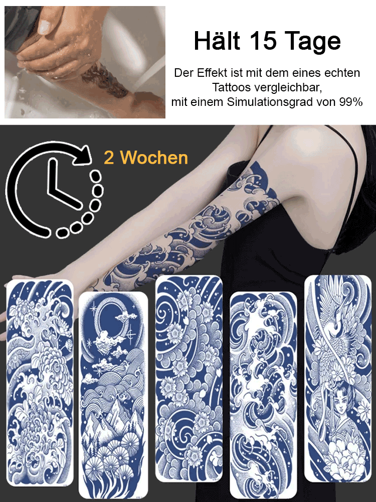 Wasserfester Tattoo-Aufkleber für den halben Arm