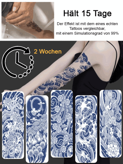 Wasserfester Tattoo-Aufkleber für den halben Arm