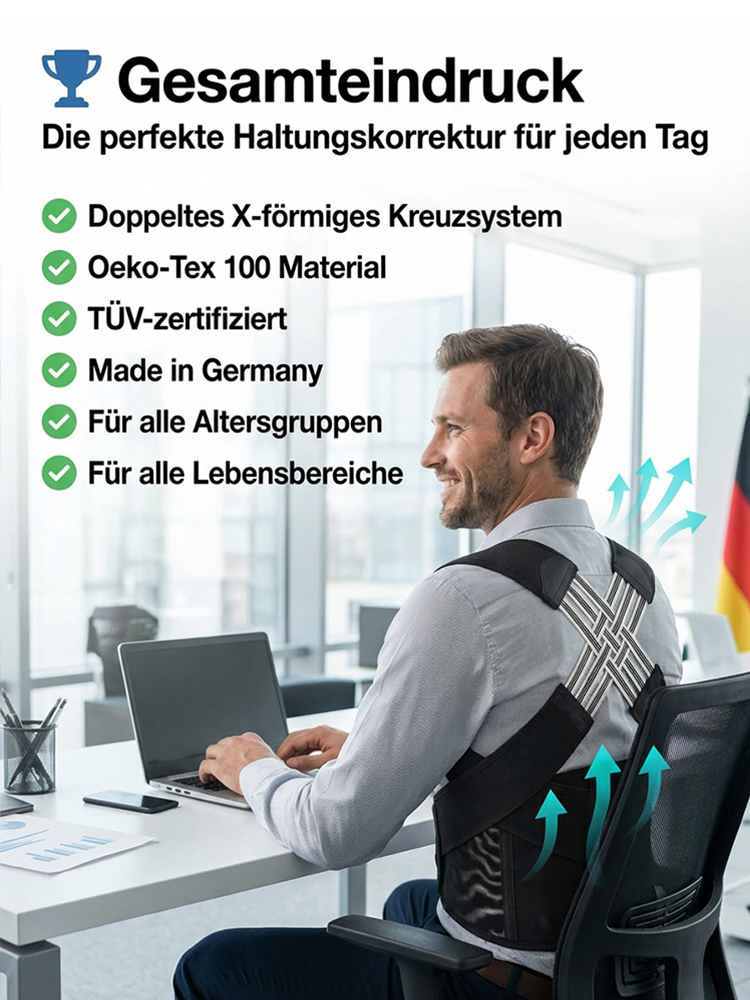 🏆 Haltungskorrektur für gesunden Rücken AGR-empfohlen unsichtbar atmungsaktiv deutsches Design 🌟