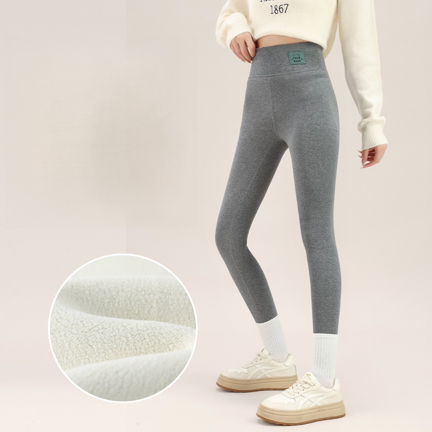【Ganzjährige Temperaturregelung】Hohe Taille, Bauchkontrolle, kaltenresistente Lammwoll-Leggings.