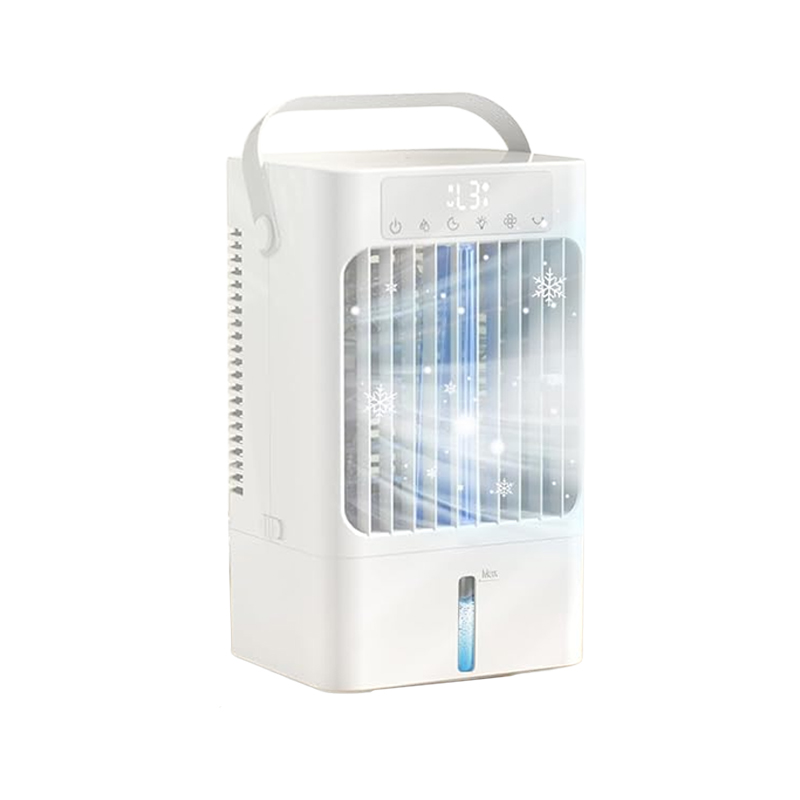 Klimaanlage Mobil, 4-in-1 Mobiles Klimager?t, 900ml Wassertank Luftkühler mit Wasserkühlung, 3 Windgeschwindigkeiten & 2 Feuchtigkeits Modi, 90°Oszillation, Timer, 7 Farben Licht für Zuhause