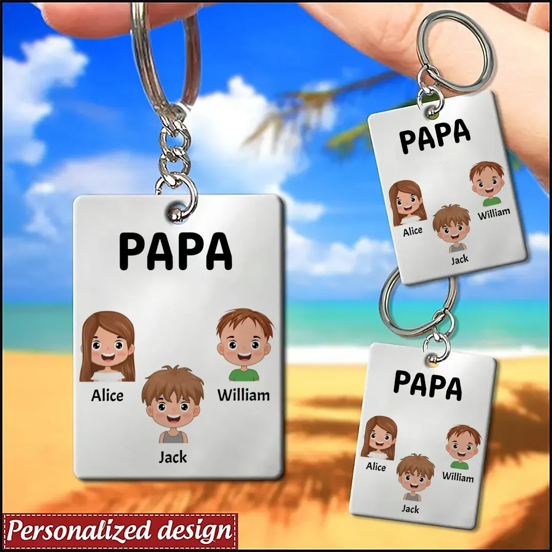 This Awesome Daddy Belongs To Custom Gift For Dad Father Stainless Steel Keychain -ancustom