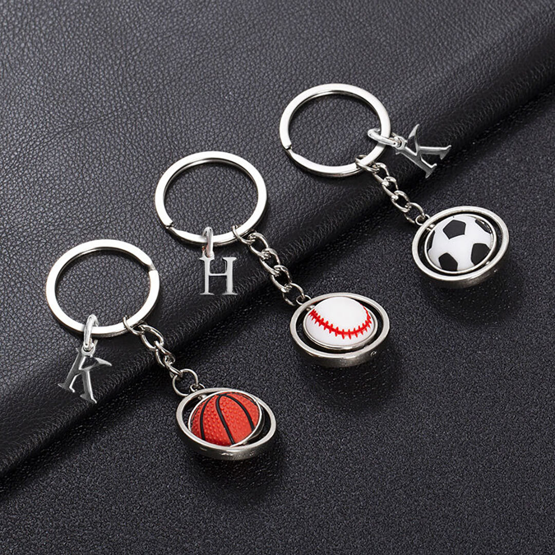 Personalized Ball Keychains With Custom Letters For Sports Enthusiasts-ancustom