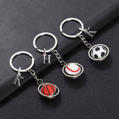Personalized Ball Keychains With Custom Letters For Sports Enthusiasts-ancustom