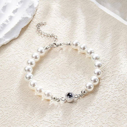 Personalized Projection Picture Bracelet With Pearl Chain Exquisite Gift-ancustom