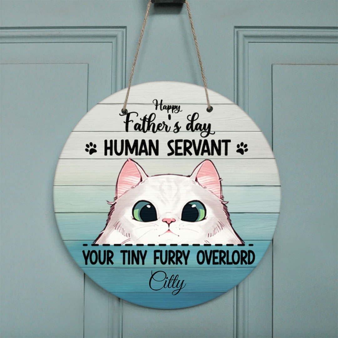 Custom Personalized Door Sign - Best Gift For Cat Lovers - Gift Idea For Father's Day-ancustom