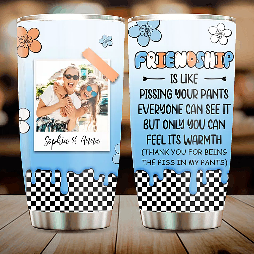 Custom Personalized Bestie Travel mug 20oz - Gift Idea For Best Friend - Upload Photo -ancustom