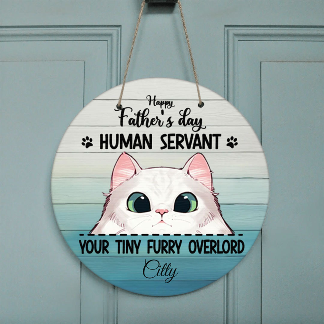 Custom Personalized Door Sign - Best Gift For Cat Lovers - Gift Idea For Father's Day-ancustom