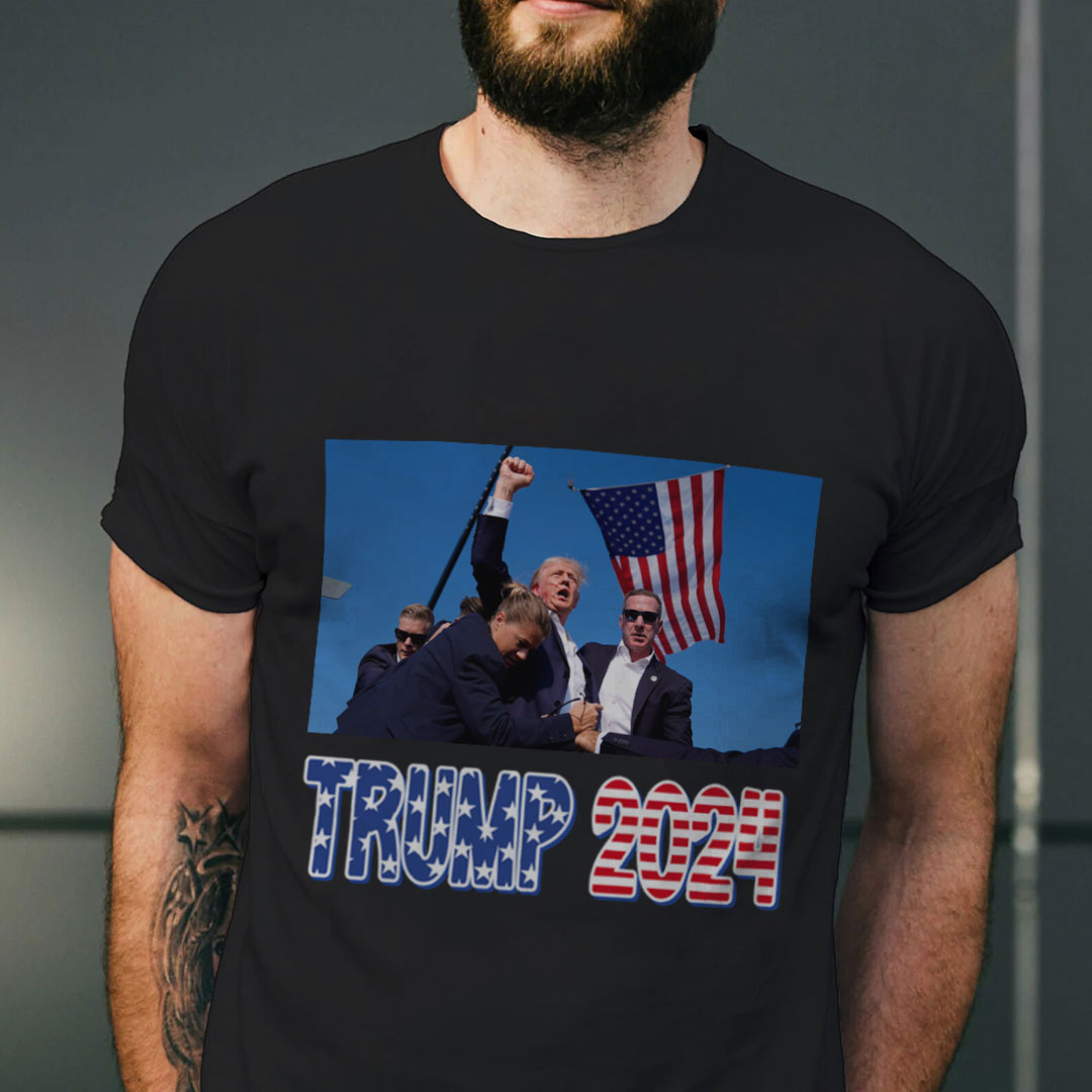 Donald Trump 2024 Survived Shot At Election Rally T-Shirt-ancustom