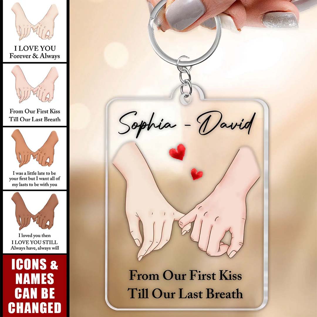 Love You Forever & Always Personalized Couple Keychain-ancustom