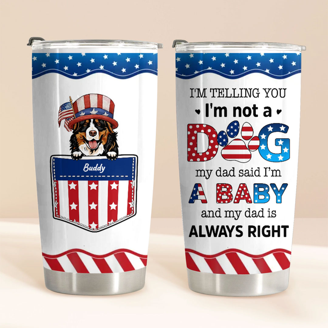 Custom Personalized Pet Travel mug - Independence Day Gift Idea for Dog/Cat Owners -ancustom