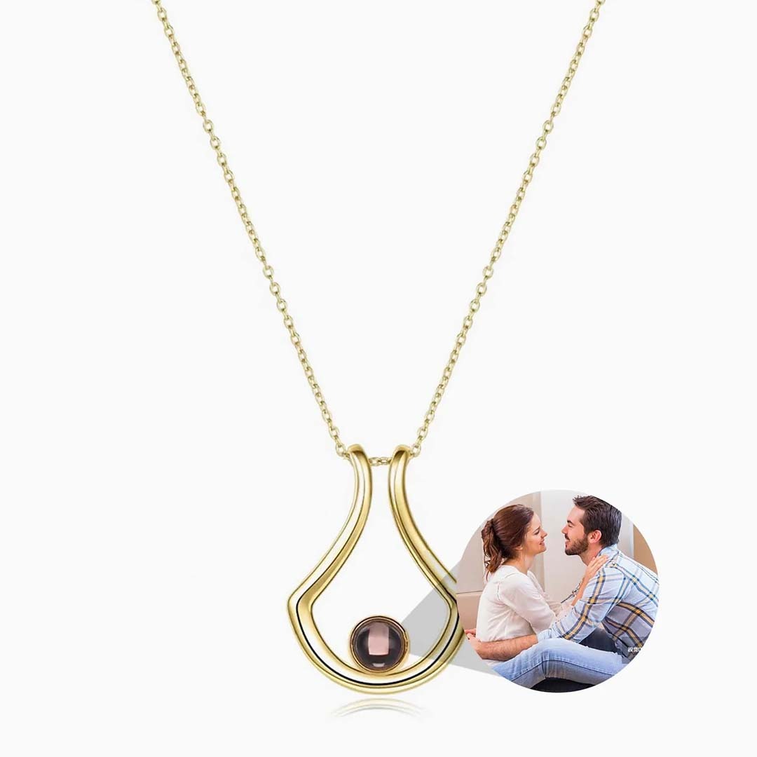 U Shape Photo Customized Projection Necklace-ancustom