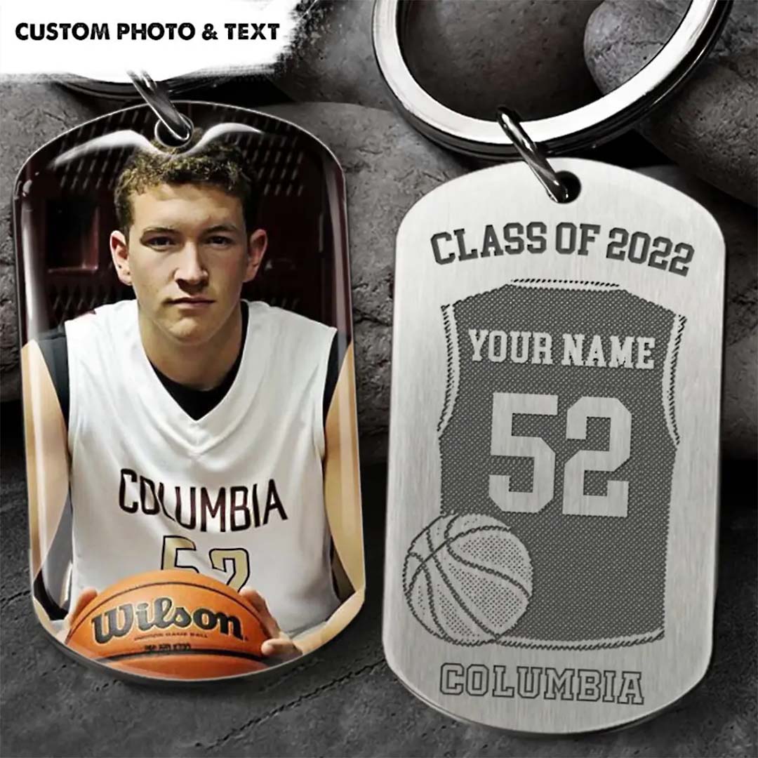 Class Of 2024 Basketball Graduation Metal Keychain, Basketball Gift-ancustom