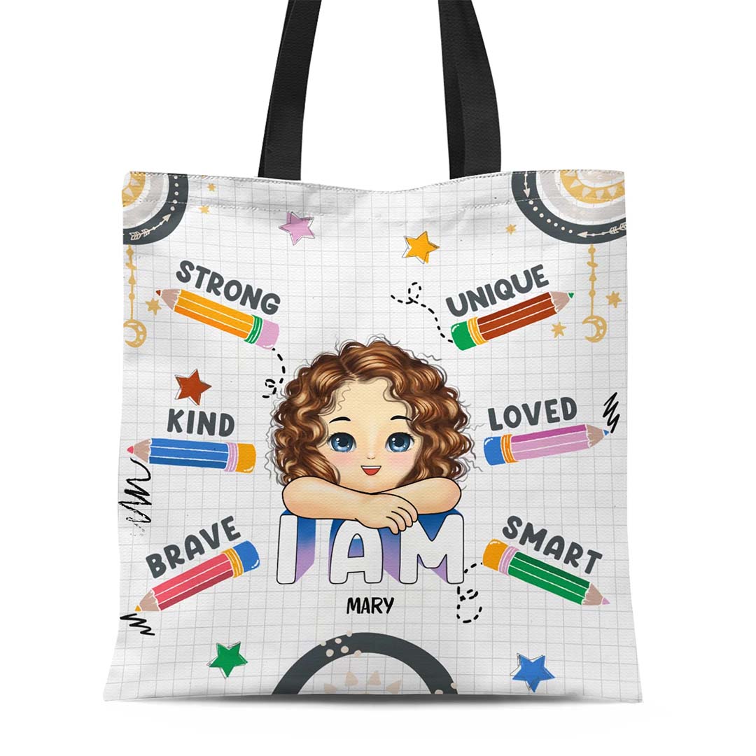 I Am Capable I Am Loved - Gift For Kid - Personalized Zippered Canvas Bag-ancustom