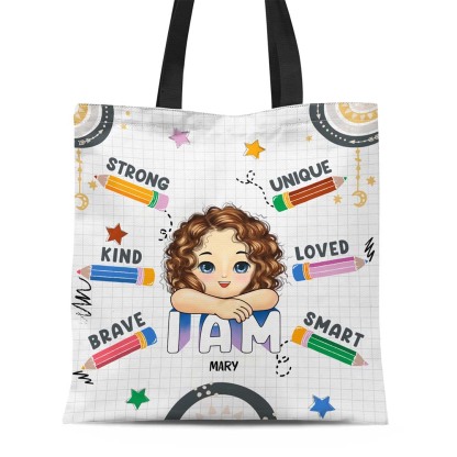 I Am Capable I Am Loved - Gift For Kid - Personalized Zippered Canvas Bag-ancustom