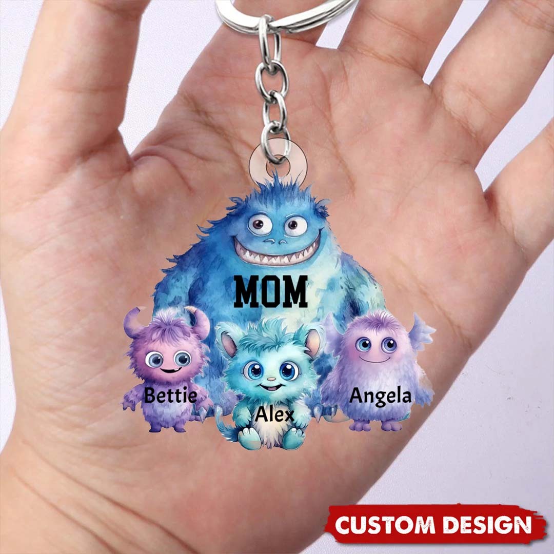 Personalised Monster Keychain - Gift for Mom-ancustom