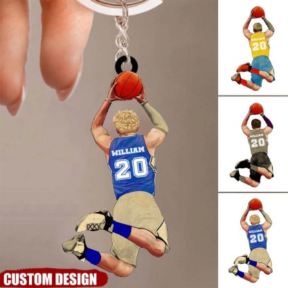 Personalized Name, Number & Appearance - Acrylic Keychain-Gift for Basketball Lovers-ancustom