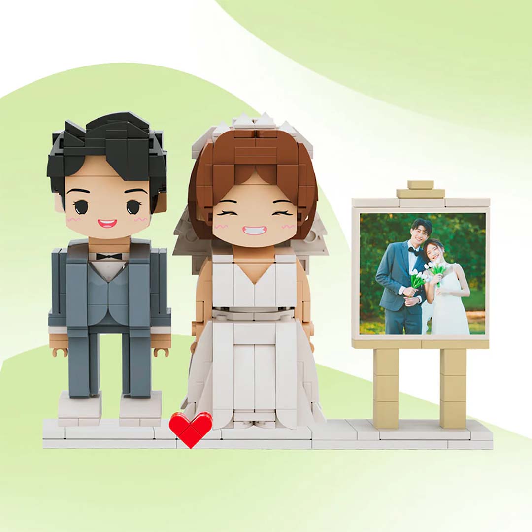 Full Body Customizable 2 People Photo Frame Custom Cute Brick Figures Small Particle Block Gifts for Him-ancustom