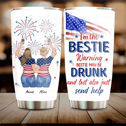 Custom Personalized Friend's 4th Of July Travel mug - Gift Idea For Friends/ Besties/ Sister On Independence Day-ancustom