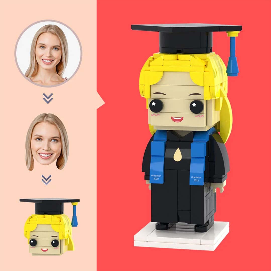 Customized Head Graduation Baccalaureate Figures Small Particle Block Toy Customizable Brick Art Gifts-ancustom