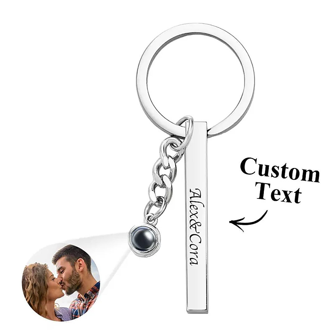 Custom Engraved Projection Keychain Simple Strip Gift-ancustom