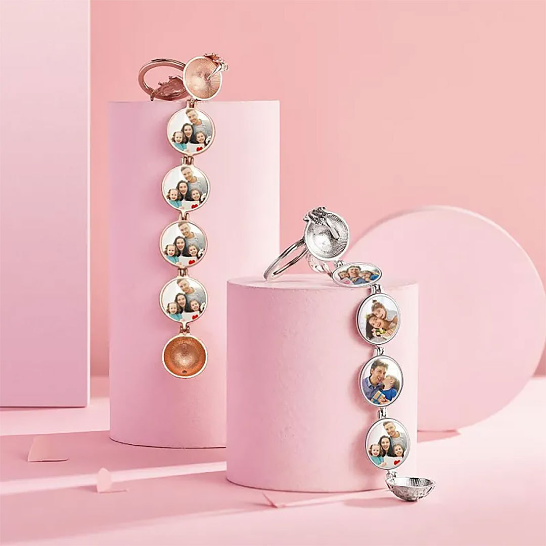 Custom Photo Keychain Personalized Photo Wings Locket Frame For Women-ancustom